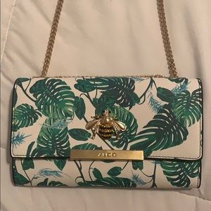 Aldo Monstera Leaf Purse Clutch Wallet
